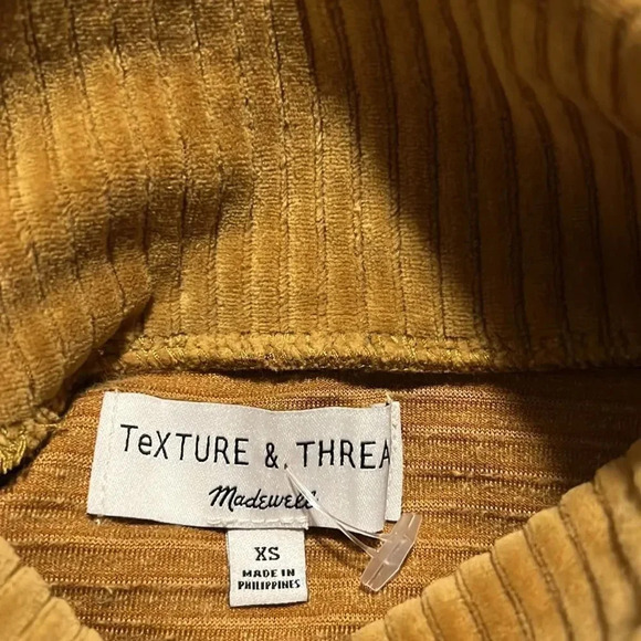 Madewell Texture & Thread Velour Corduroy Mockneck Top XS Boxy Comfort - Picture 10 of 12